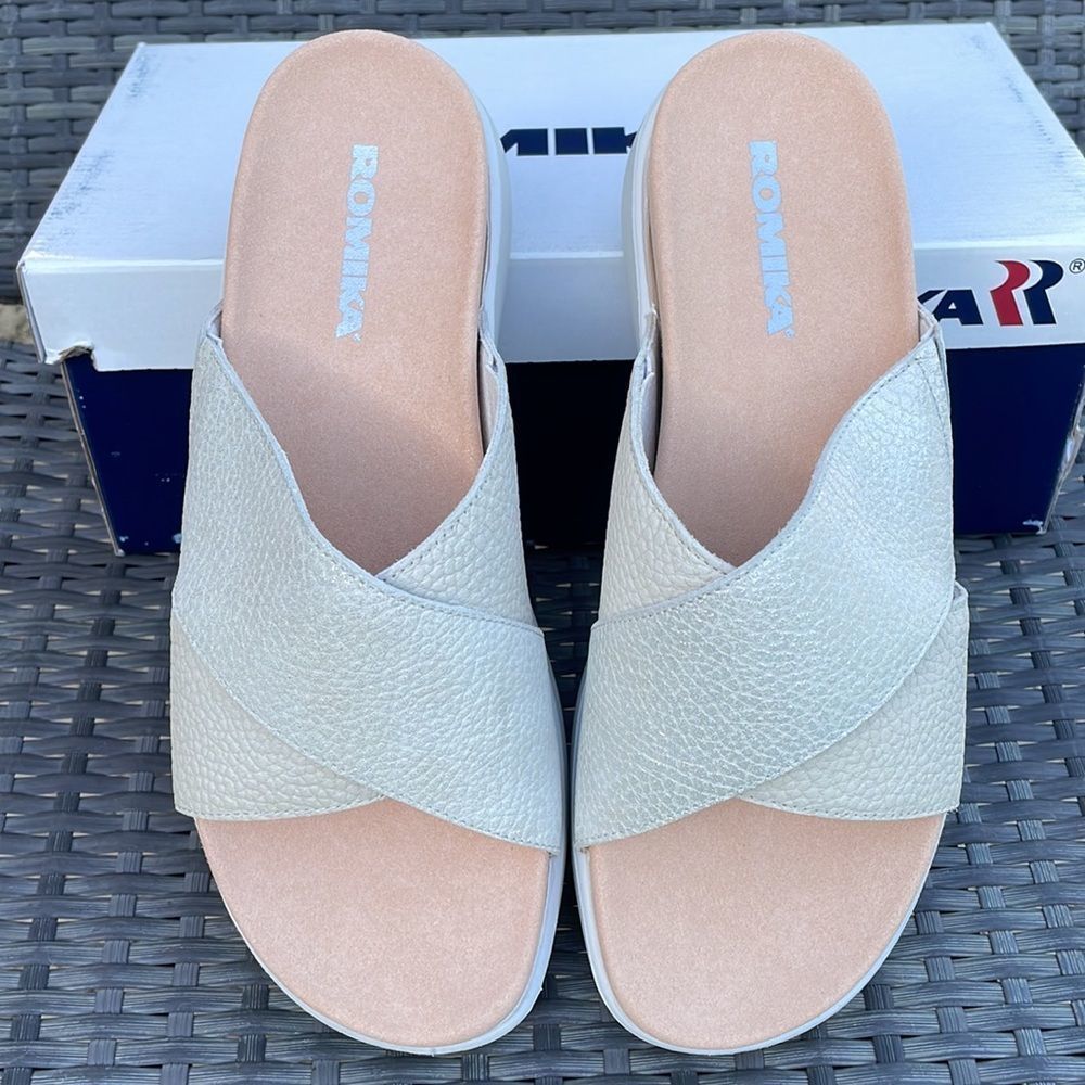 Romika Borneo 03 Off-White Sandals - Size 9.5 (EU 41)